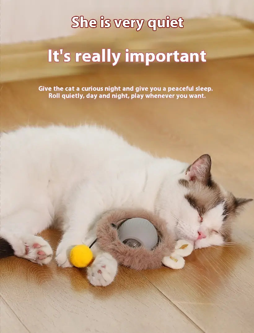 Plush Cat Ball Rolling Toy for Boredom Relief