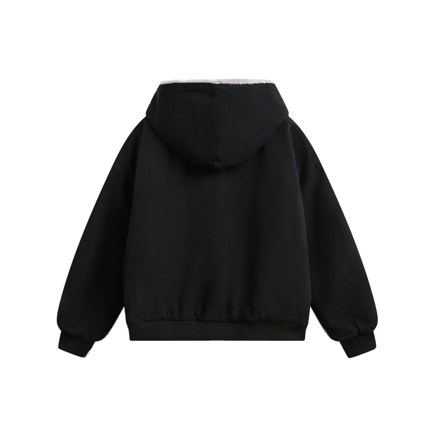 Abrigo acolchado de invierno de algodón con forro de piel sintética en color negro, con forro interior suave y esponjoso y puños acanalados, para hombre y mujer.
