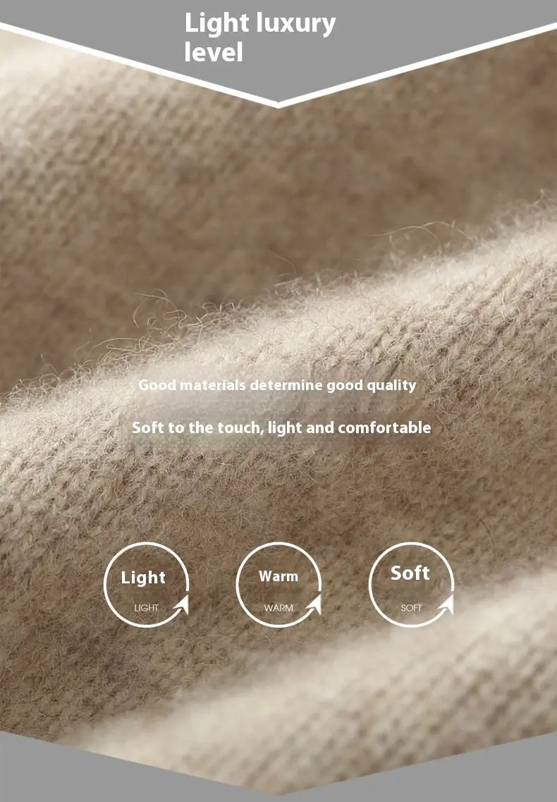 Beige knitted fabric showcasing the soft warm texture and lightweight material of the men wool cardigan sweatsuit.