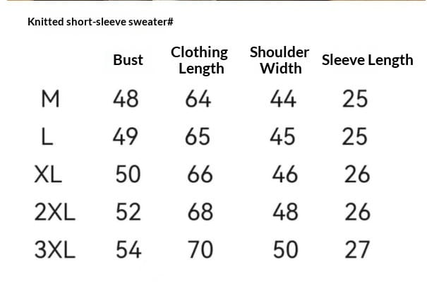Tabelle zur Größenbestimmung für Herren-Strick-Poloshirts mit kurzem Ärmel, mit Kurzarm-Polohemden in Strickausführung in den Größen M bis 3XL und entsprechenden Maßangaben