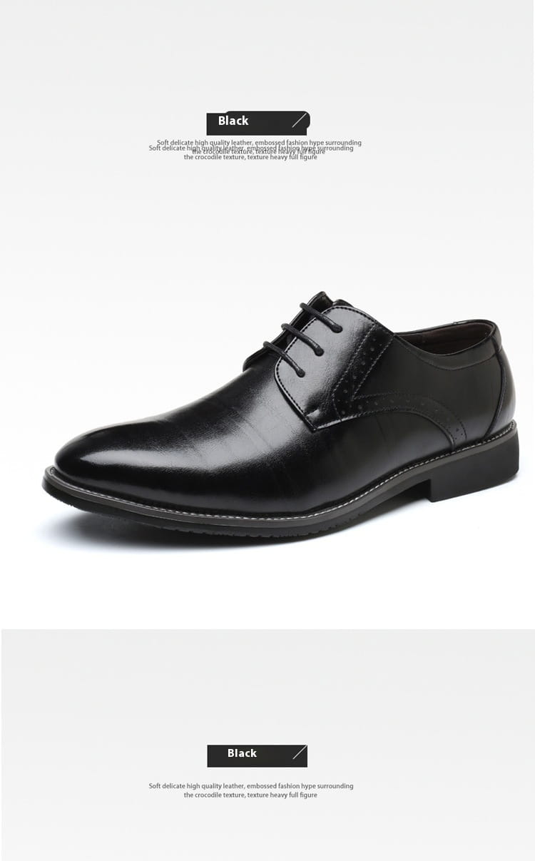 Chaussure habillée de type oxford en cuir pour homme, brogue, en noir, avec une finition polie et un design classique à laçage.