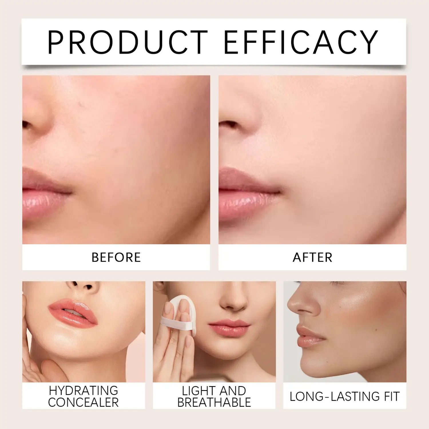 Hydrating eye concealer for sensitive skin with a creamy coverage and a light breathable formula for long-lasting fit.