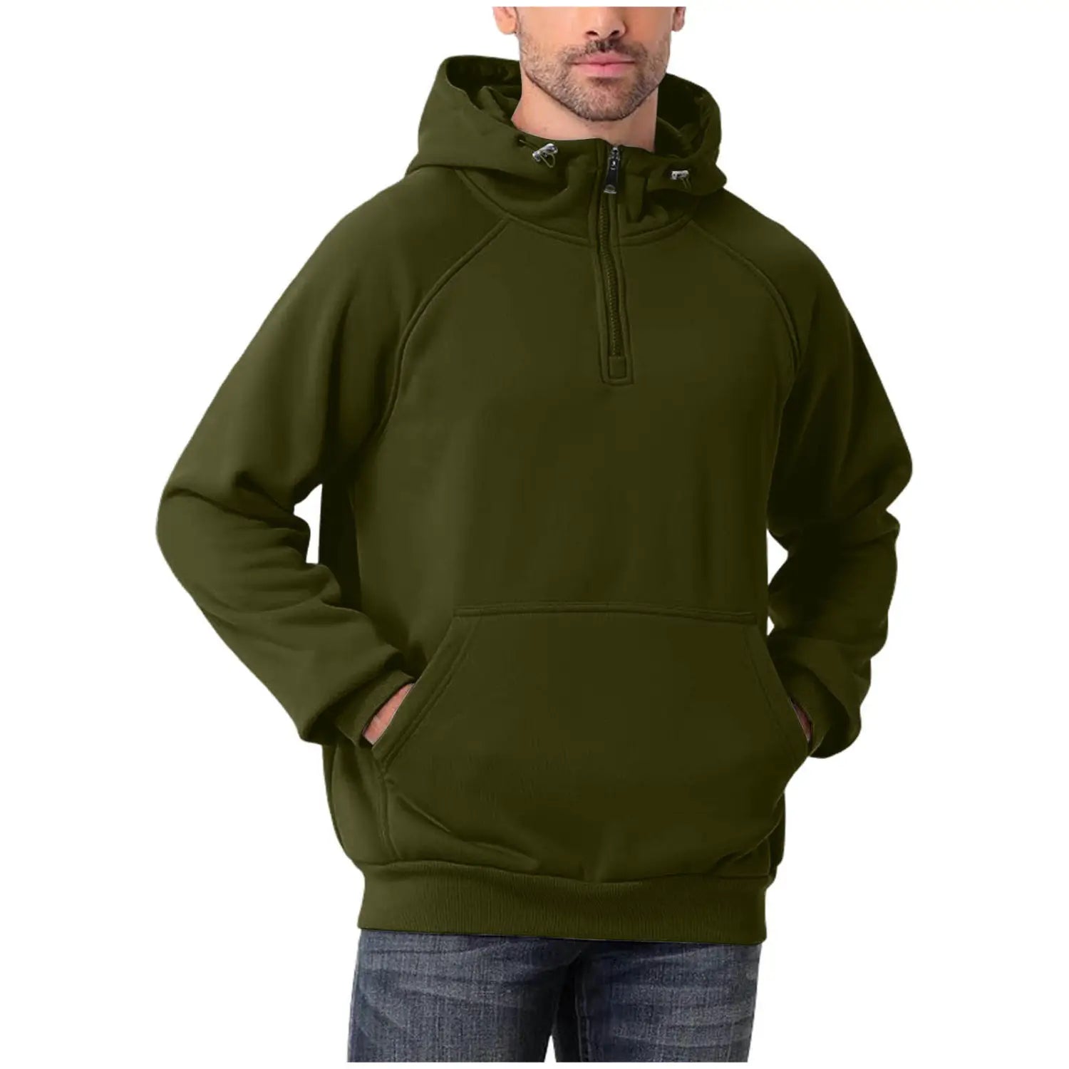 Herren-Casual Multi-Farben Half-Zip-Pulloverhoodie
