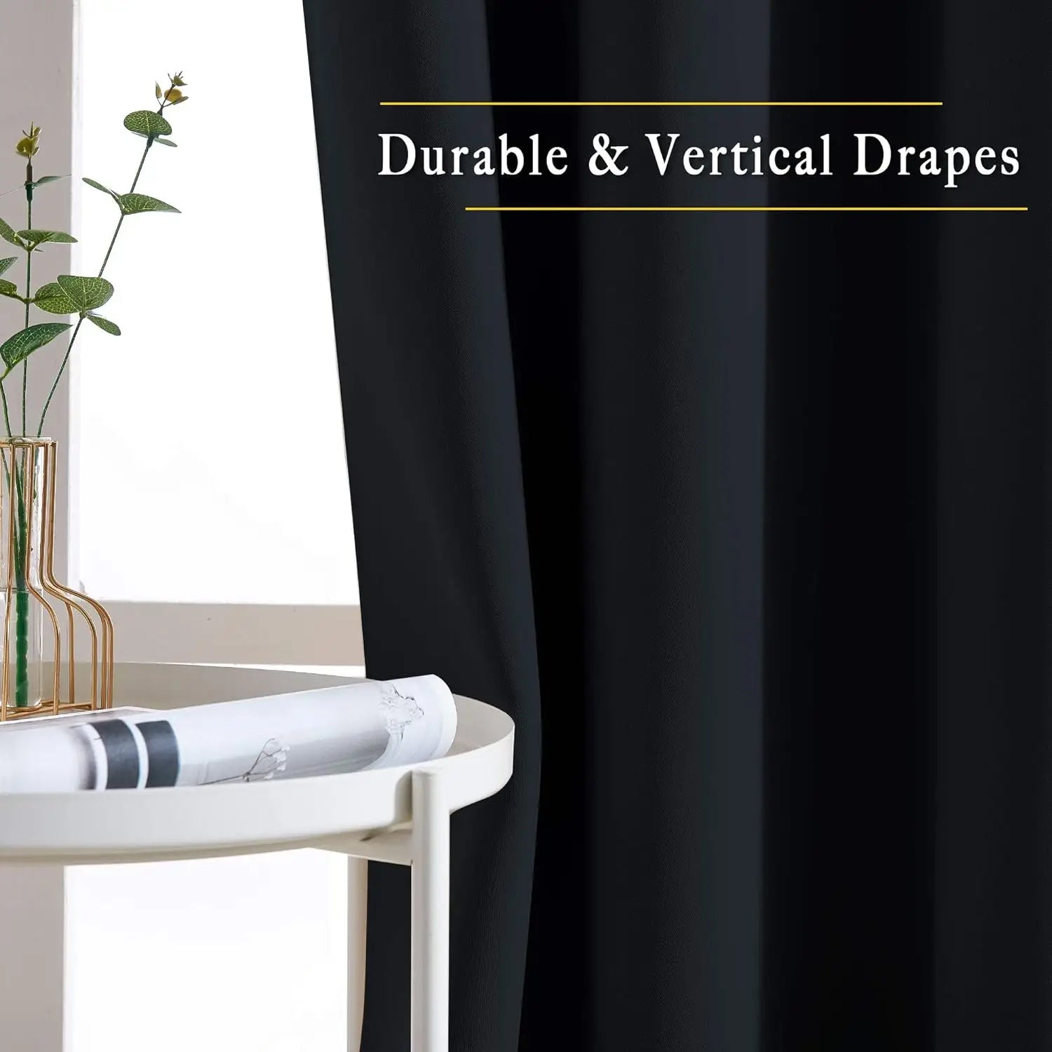 black vertical blackout curtains with smooth durable fabric in a 3 layer eyelet pair cream 132x242cm