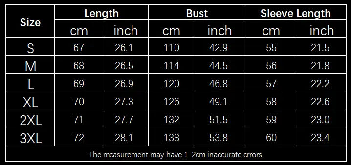 Size chart for women’s button neck drawstring hooded sweatshirt showing long-sleeved top measurements in centimeters and inches from size S to 3XL.