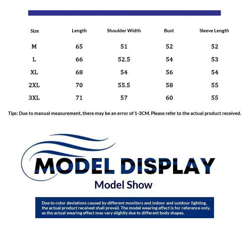 the men thick half zip cable knit sweater size chart displays measurements in centimeters for sizes m through 3xl.