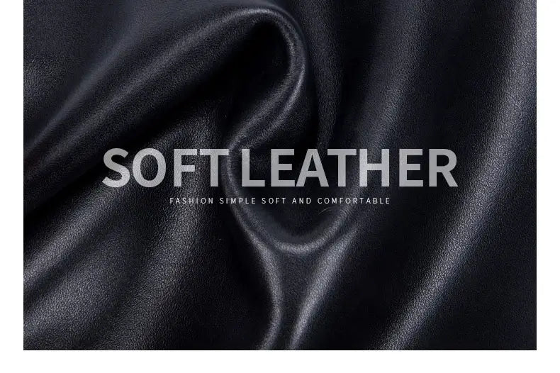 Black soft leather with a smooth glossy finish and subtle natural folds on the men’s genuine leather bifold wallet with coin pocket.