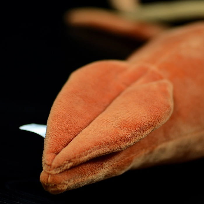 Soft orange cuttlefish plush stuffed animal toy measuring 32cm with a textured velvety surface and stitched details.