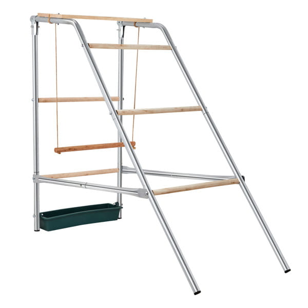 Hühner-Sitzstange mit 4 Ebenen aus Metall und Holz für Outdoor-Aktivitäten
