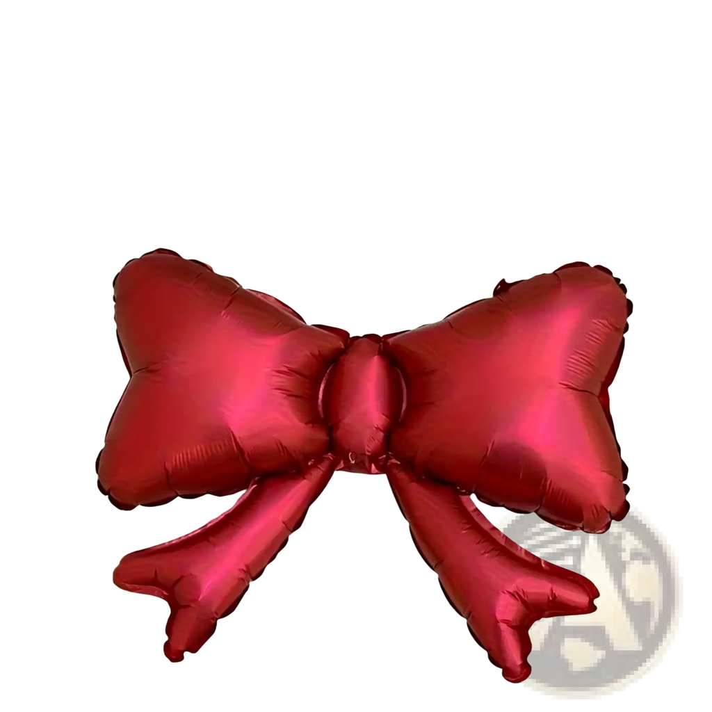 A shiny red metallic bow balloon from an 8pcs set for wedding birthday bachelorette party decorations