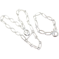 925 silver oval link jewelry set featuring a silver oval link chain necklace and bracelet by Aravant
