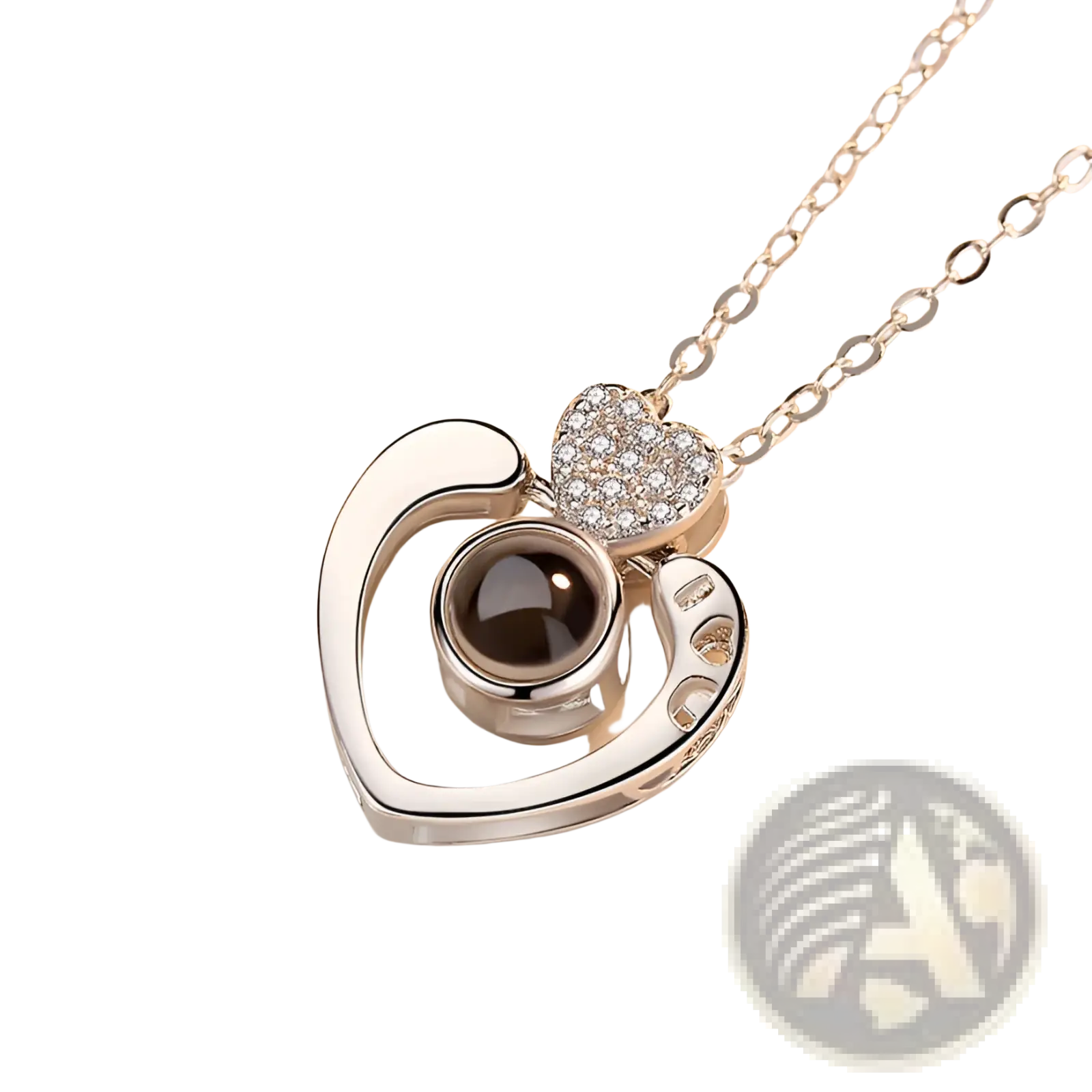 925 sterling silver i love you heart pendant necklace with silver heart-shaped photo display and diamond charm