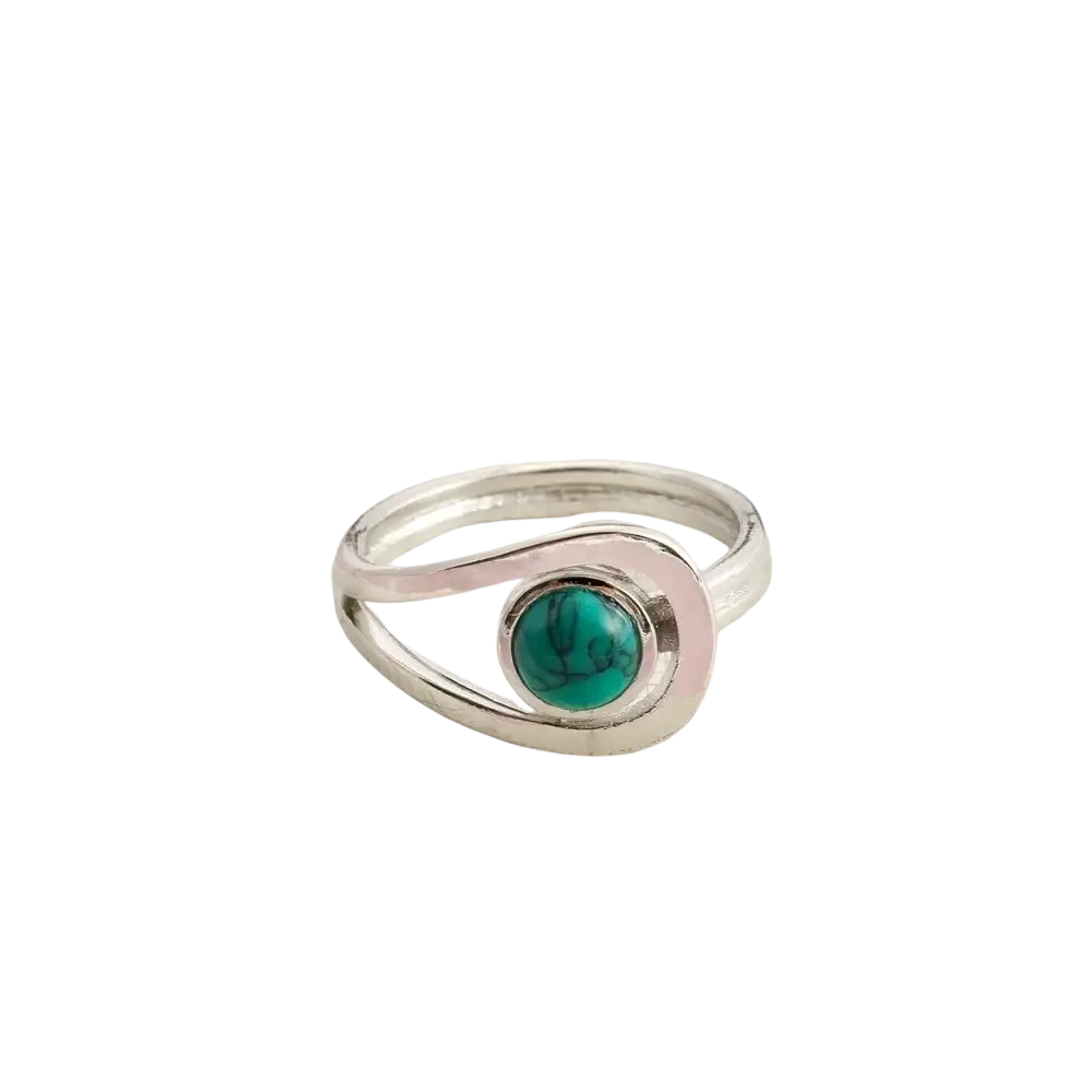 925 sterling silver ring for women with a vibrant turquoise stone in an elegant design for wedding engagement