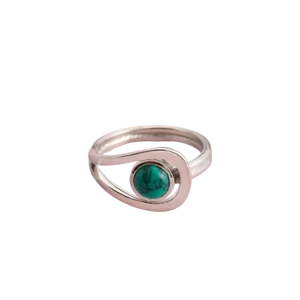925 sterling silver ring for women wedding engagement featuring a vibrant turquoise stone in an elegant swirling design