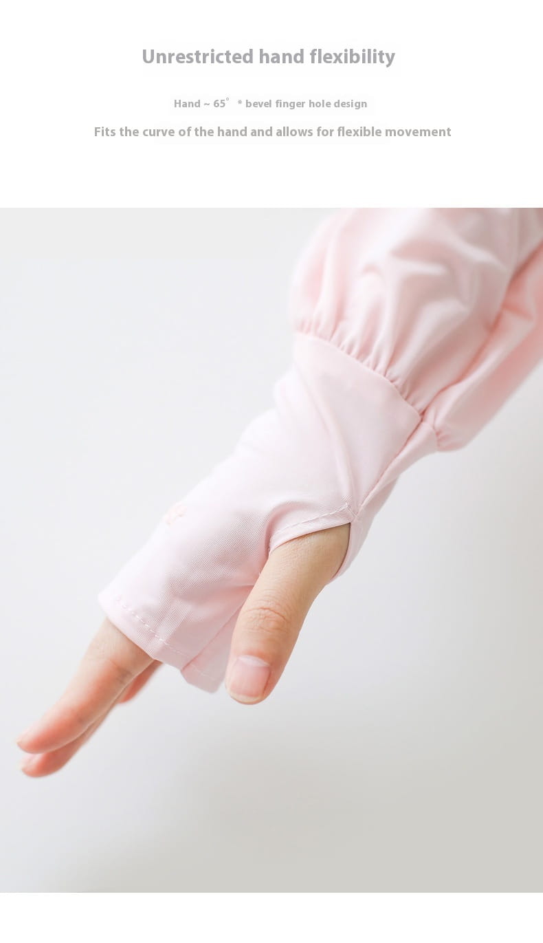 Rosa leichte Eisseide-Fingerhandschuh ohne Finger mit passender Passform und abgeschrägten Kanten, entworfen für Sonnenschutz-Ärmelschützer.
