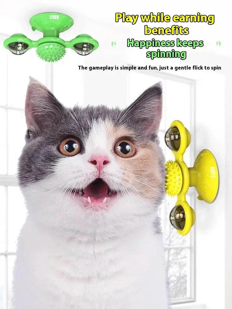 Interactive Windmill Cat Toy Set with Led Light Ball