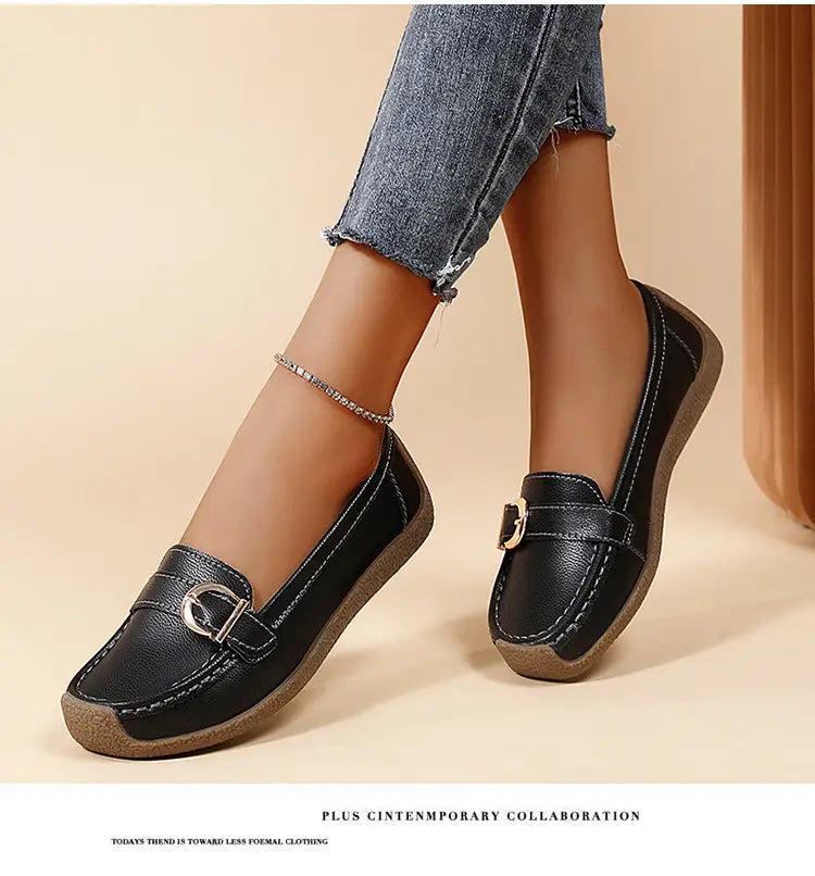 Women’s Soft Flat Loafers with Comfortable Beef Tendon Sole