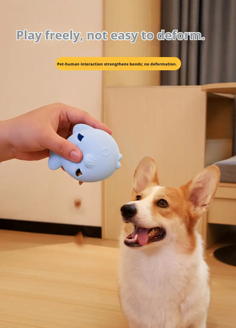 Fish Dog Treat Dispenser Silicone Slow Feeder Toy