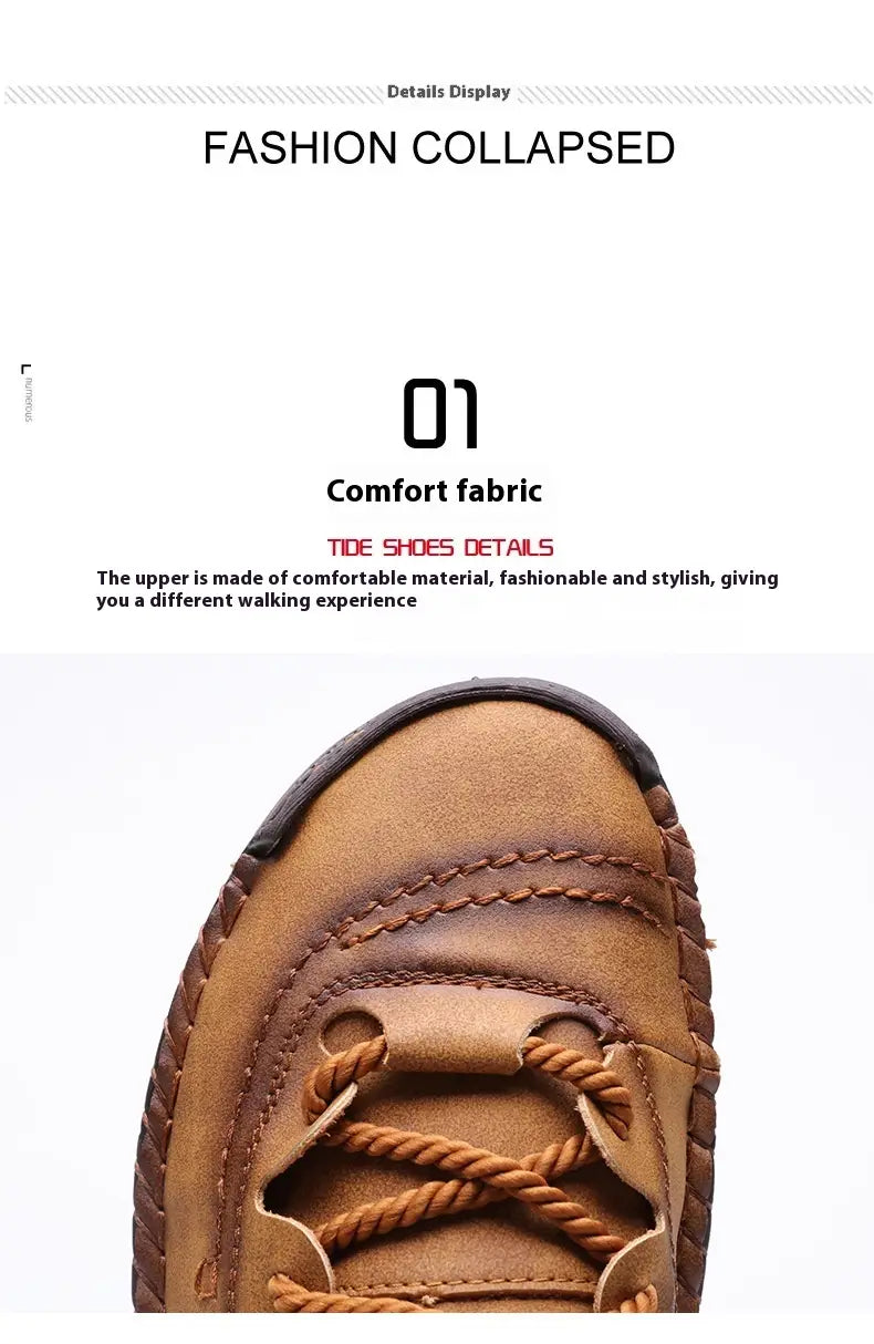 Herren-Lederschuh im britischen Casual-Stil mit Schnürung aus braunem Wildleder mit geflochtenen Kordelschnürsenkeln und verstärkter Naht.