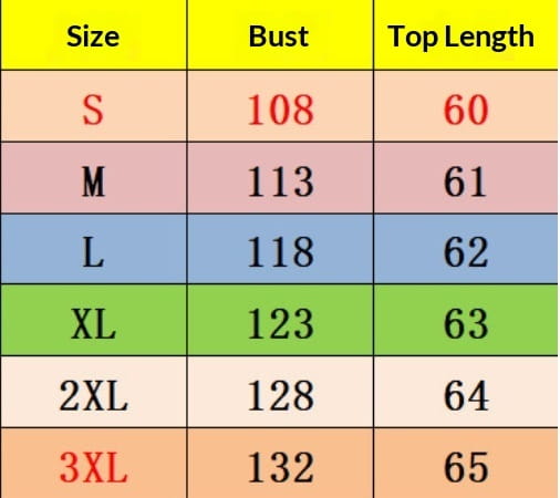 La tabla muestra mediciones del contorno del busto y de la longitud superior en centímetros para la camisa corta de manga con puños enrollados de lino para mujer, en tallas S a 3XL.