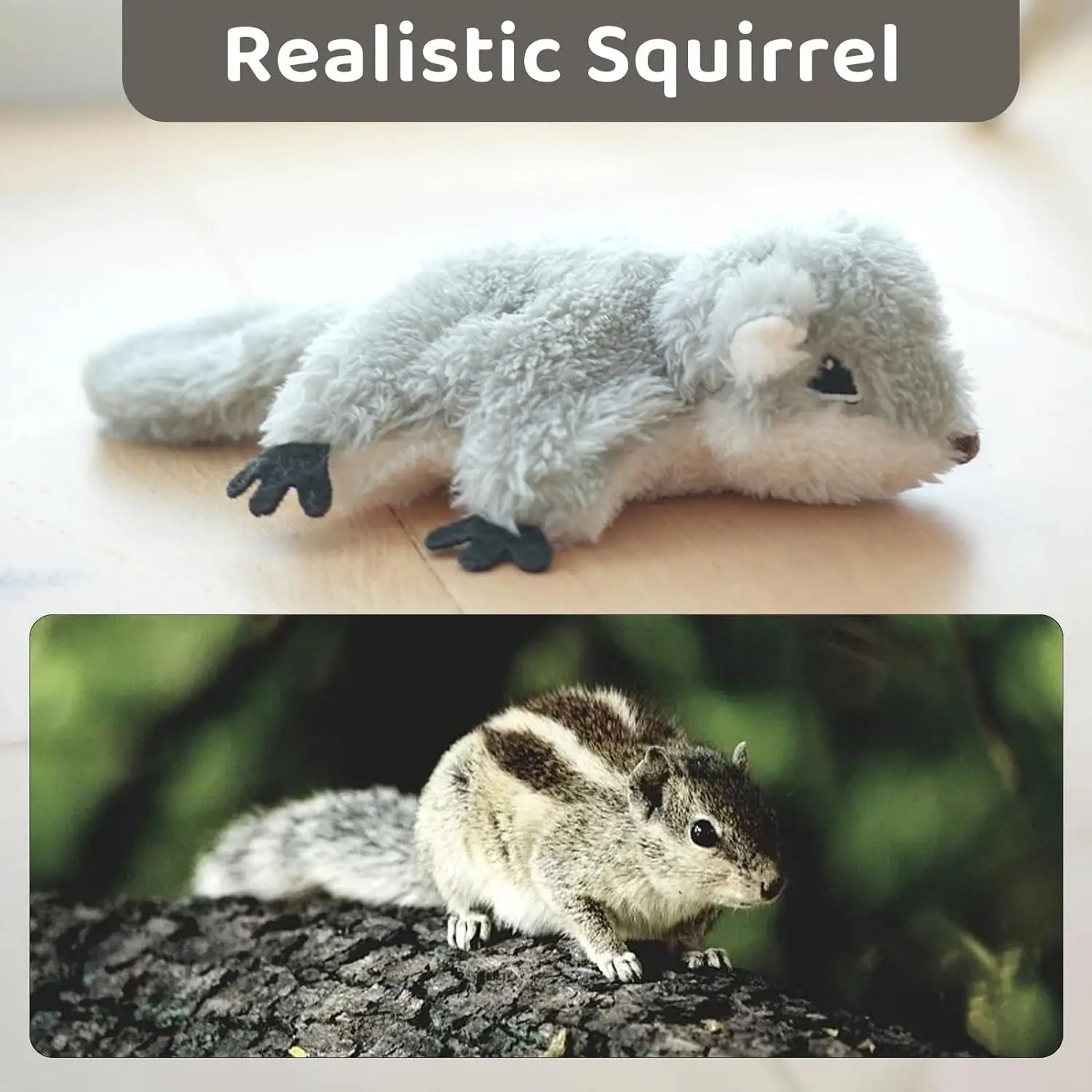 Flapping Squirrel Catnip Toy Rechargeable Cat Kicker