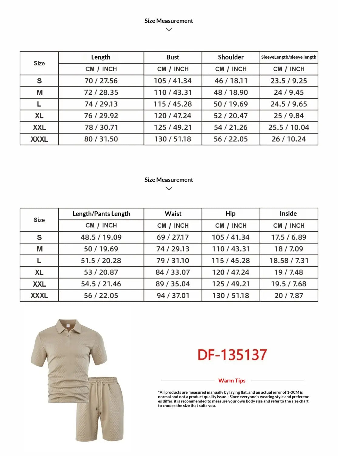 beige textured short sleeve polo shirt and matching shorts set for men designed for casual wear