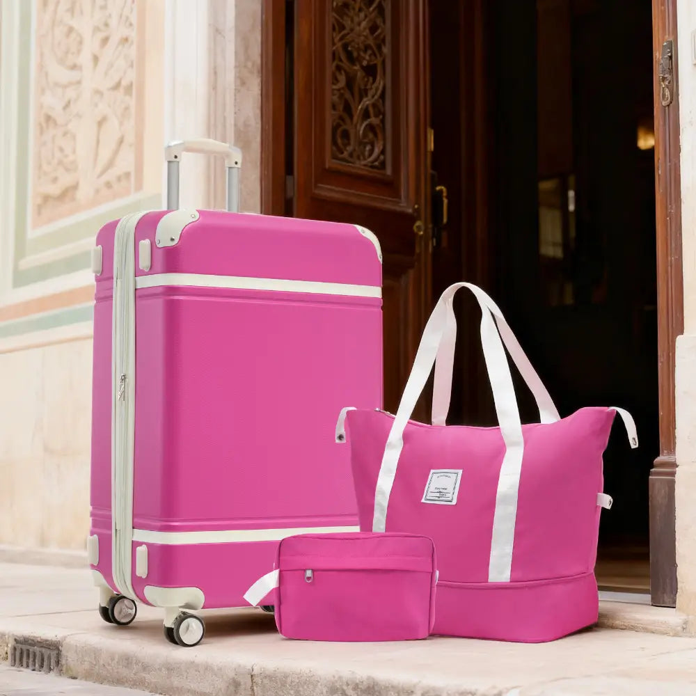 Hardshell Luggage Sets with Bags Lightweight Suitcase Double Spinner Wheels with Tsa Lock,single Vintage Luggage 24