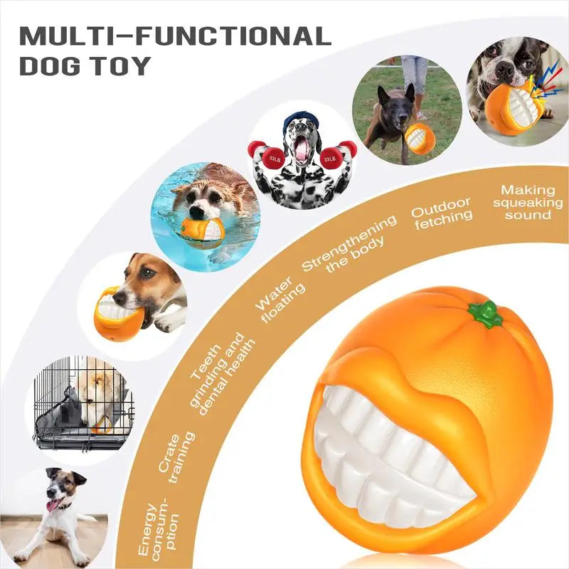 Indestructible Squeaky Dog Toy Durable Tpr Chew Ball