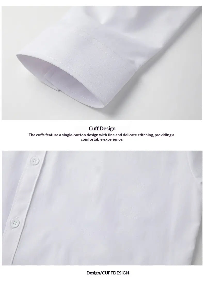 Eine Herren-Slim-Fit-Business-Hemd-Manschette in Weiß mit feiner, zarter Steppung und einem Ein-Knopf-Design.