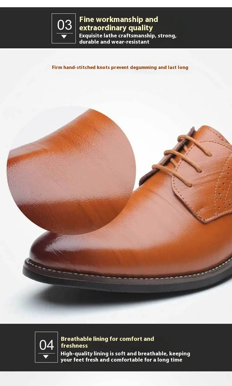 Men’s formal lace up plus size navy blue leather oxford shoe with polished finish and subtle brogue detailing.