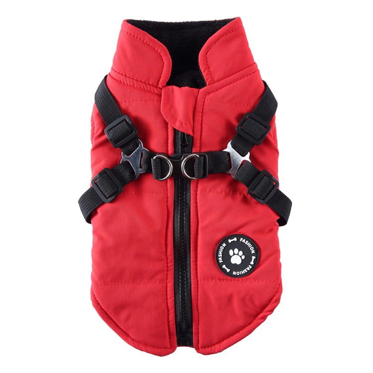 Waterproof Dog Harness Jacket Cotton Padded Coat