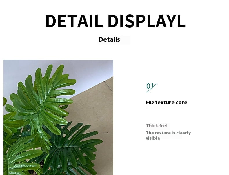 Artificial monstera turtle leaf potted plant garden decor featuring a vibrant green artificial plant with glossy detailed leaf texture.