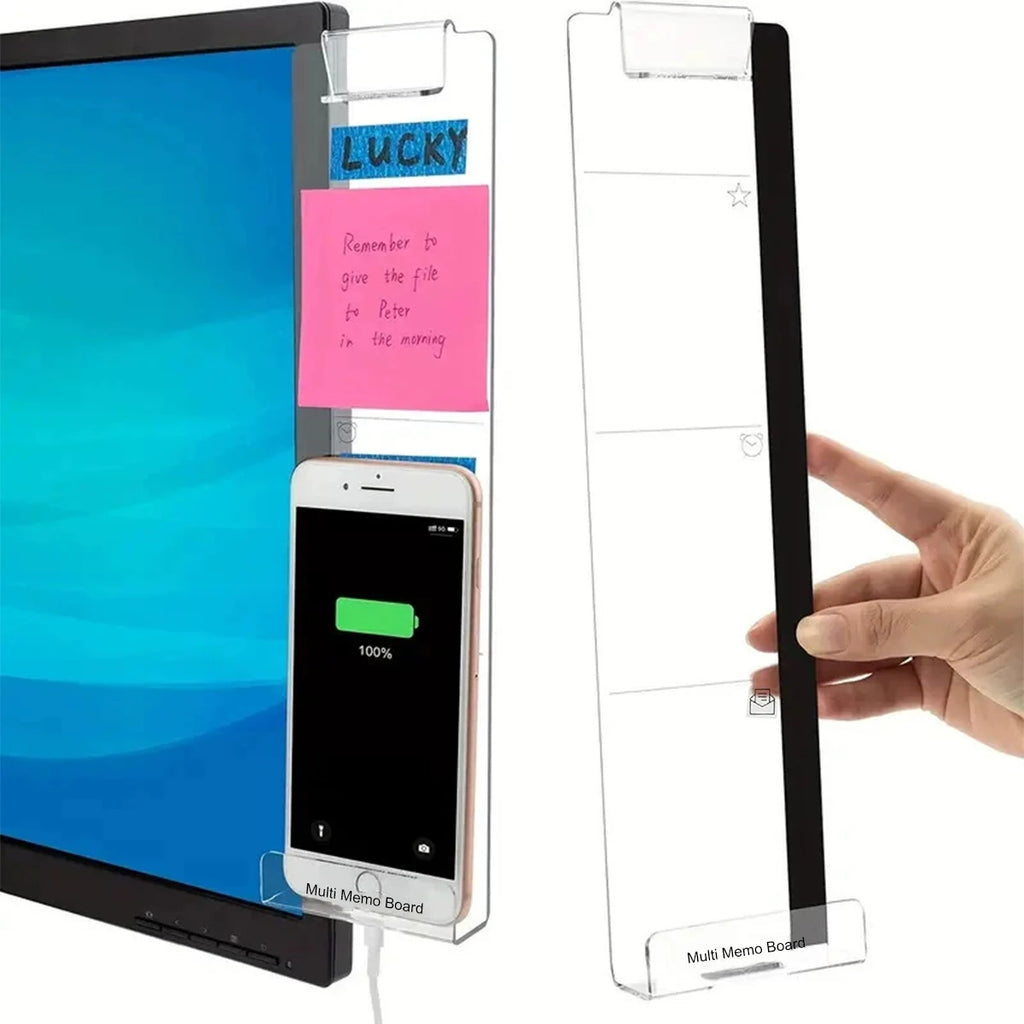 1pc Office Desk Accessories Computer Monitor Memo Board Desktop Supplies Sticky Note Message Holder Office Supplies Phone Holder