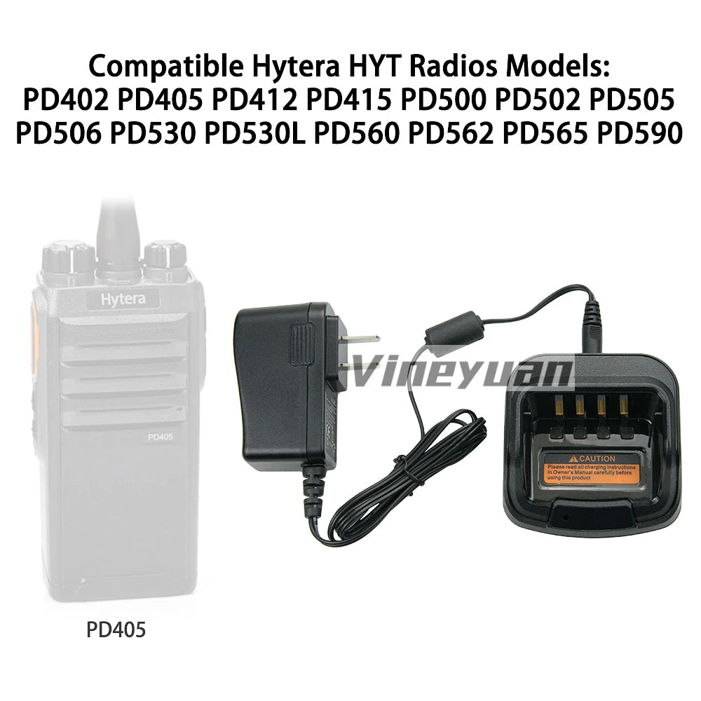 CH10A07 Desktop Battery Charger for Hytera PD405 PD500 PD502 PD505 PD562 PD565 PD580 PD602 PD605 PD782 Two Way Radio  Charger