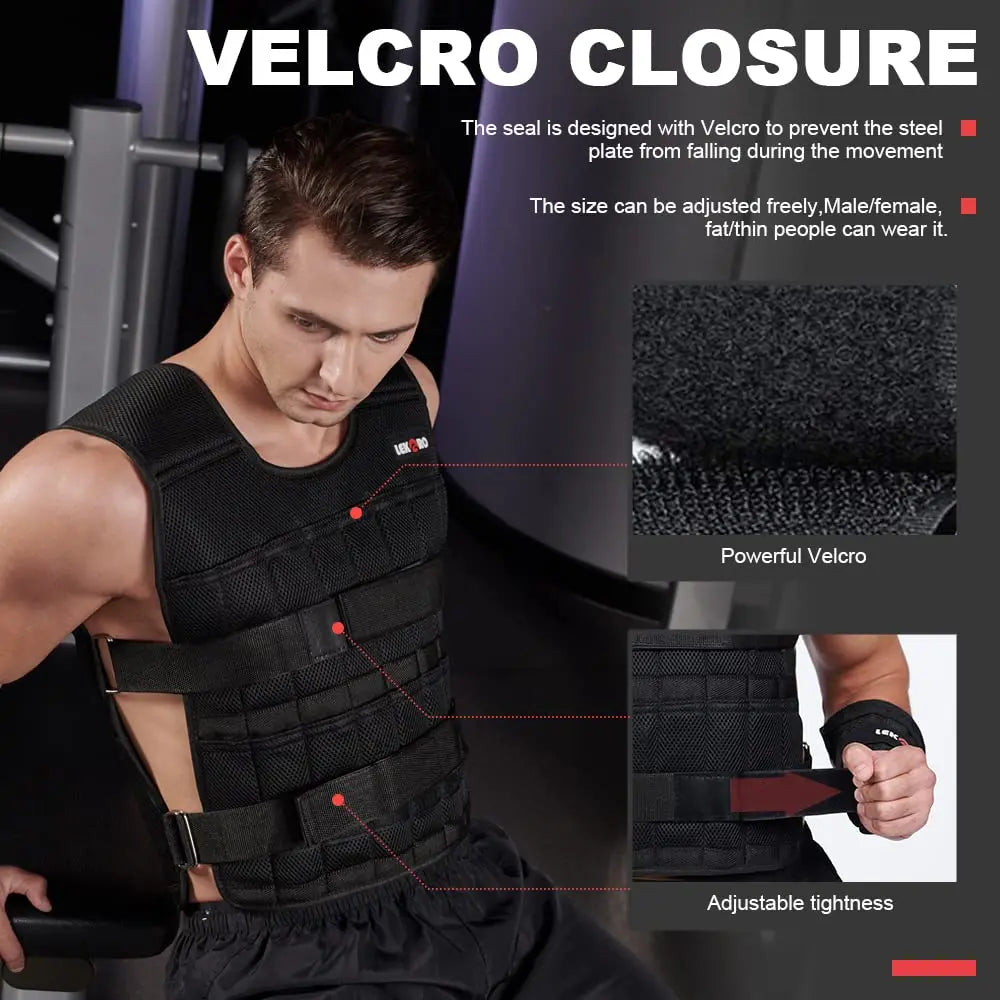 Men's Weight-bearing 20kg Vest Gym Weight-bearing Training Vest Adjustable Weight Vest Fitness Equipment Equipment Sports Vest
