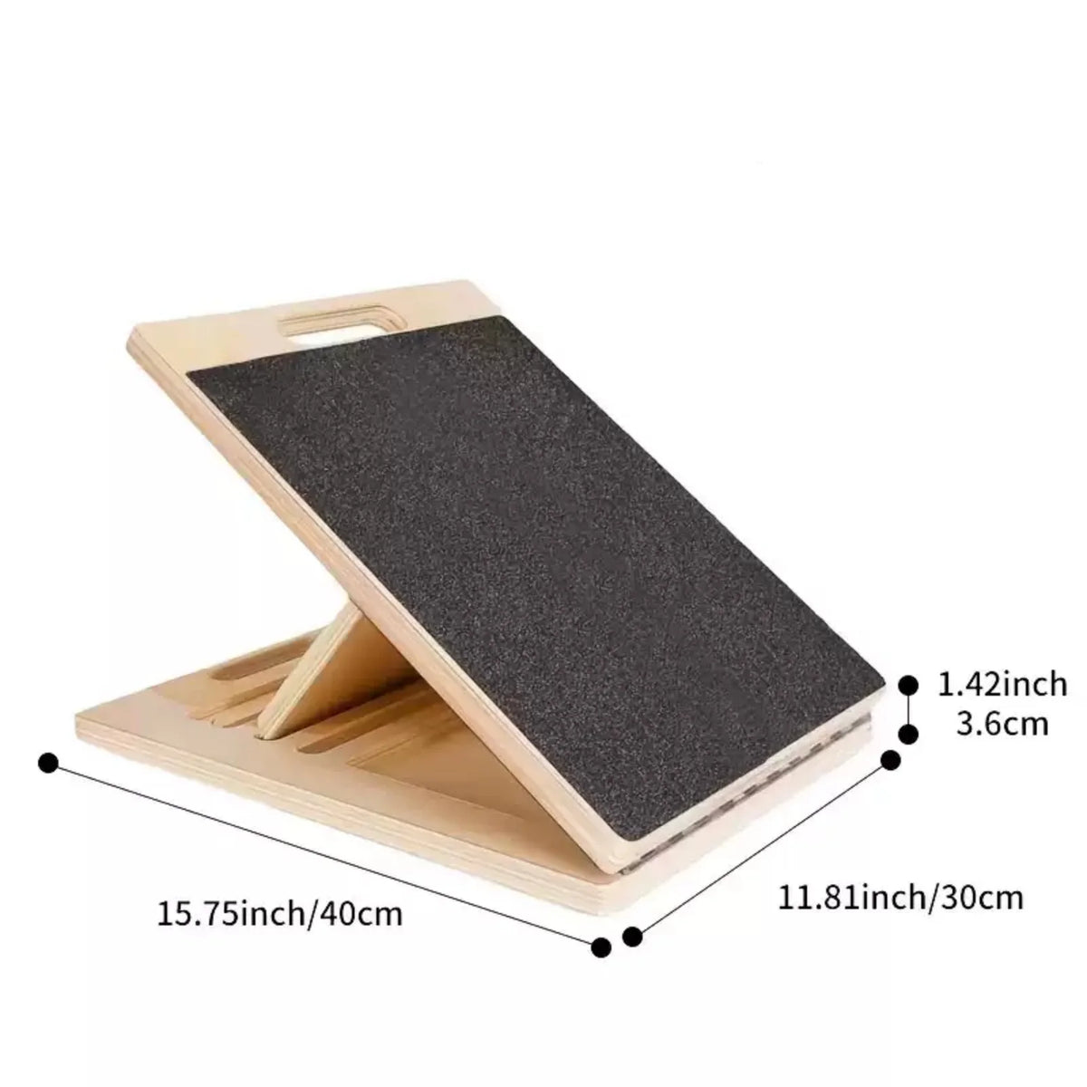 Wooden Slant Board Calf Stretcher Foldable Nonslip Leg Stretch Ankle Exercise Training Equipment for Muscle Building Home Gym