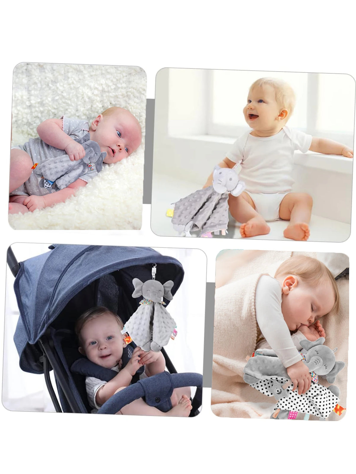 Elephant Baby Comforter Blanket Soft Appease Towel Baby Rattle Animals Toys Soothe Reassure Sleeping Towel Lathe HangingToddler