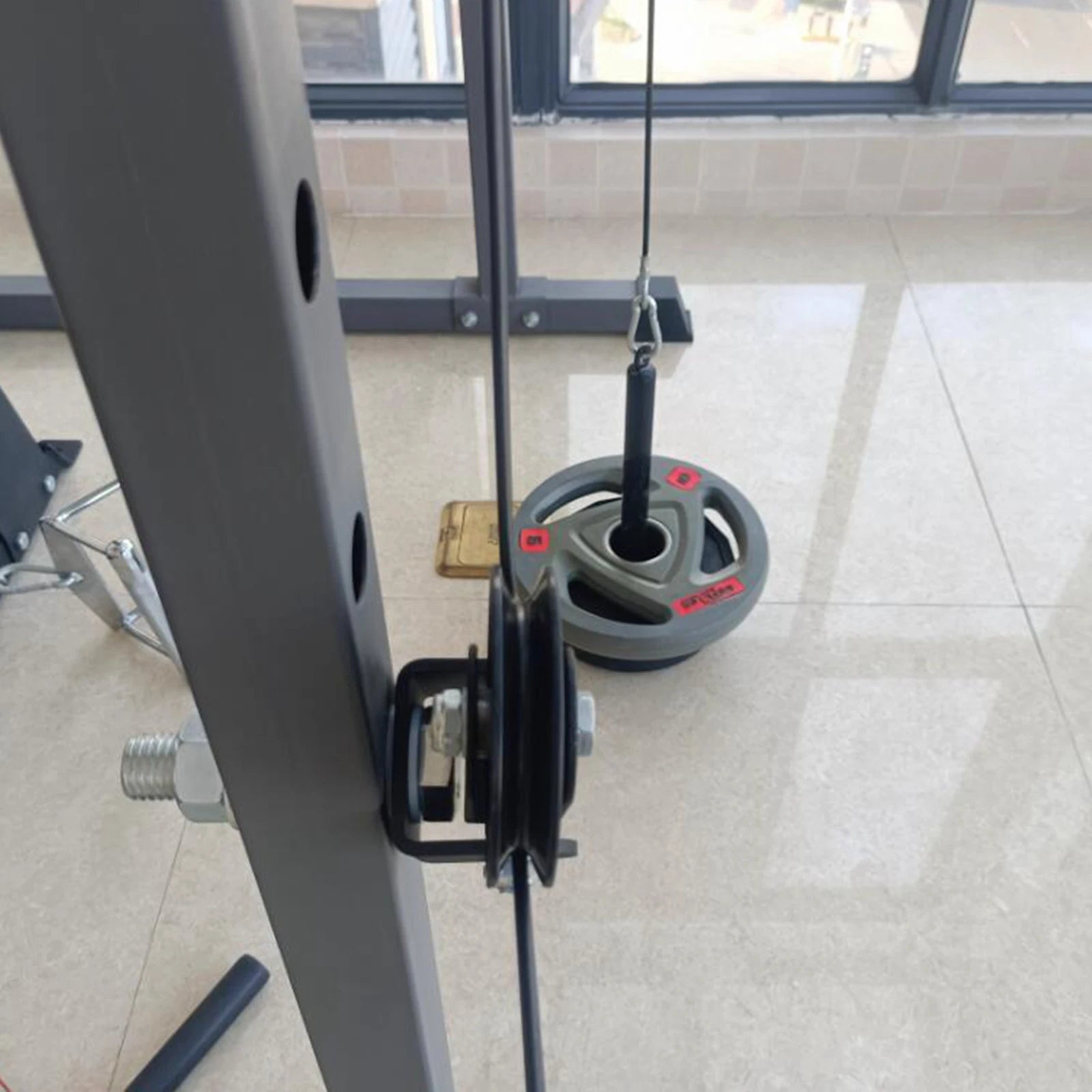 Gym Pulley Block Rack Mounted DIY Fitness Swivel Pulley Accessories Strength Training for Weight Lifting Exercise Machine Sport