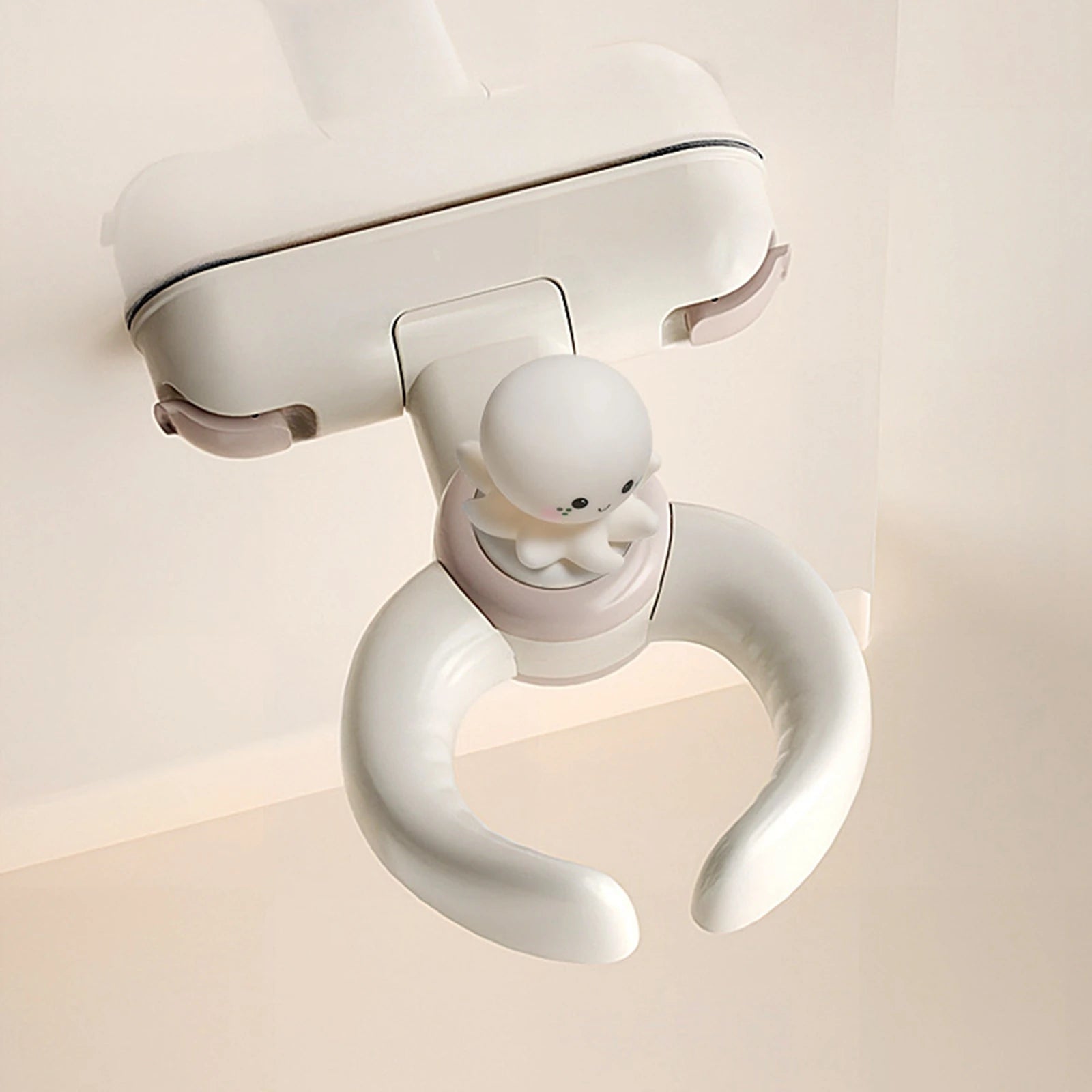 Weiße Kunststoff-Babysicherheitsklammer mit niedlicher Cartoon-Krake-Design für die Baby-Badewannen-Badehilfe mit Saugnapf