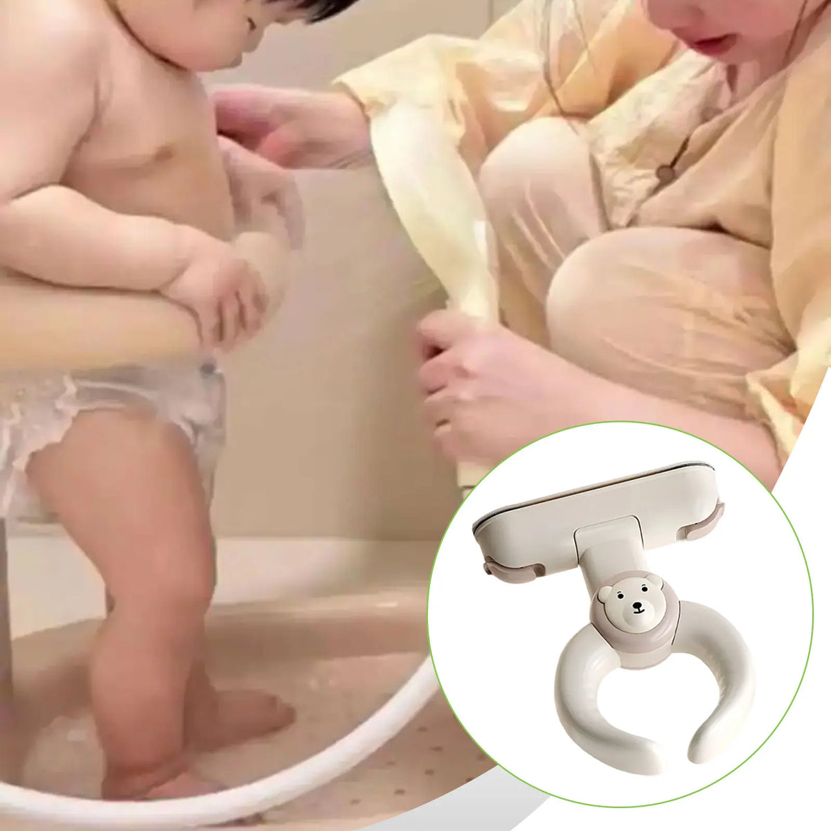 Baby Shower Stand Wall Mount Shower Handle Baby with Suction Cup Foldable Portable Bath Standing Stand for Boys Girls Newborn