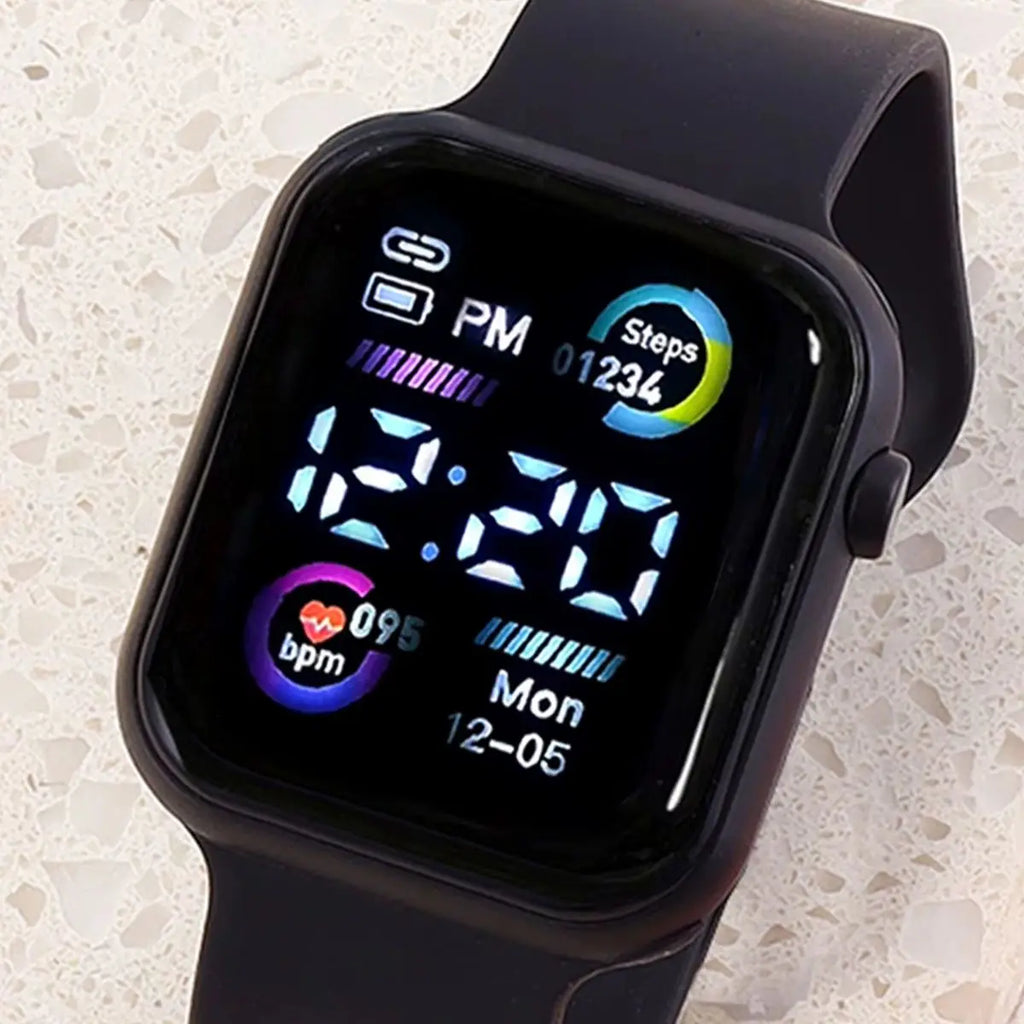 2-Piece Set, Boys' Led Digital Electronic Watch with Football Bracelet, Casual and Stylish, Versatile for Everyday Wear, a Nice Holiday or Birthday Gift.