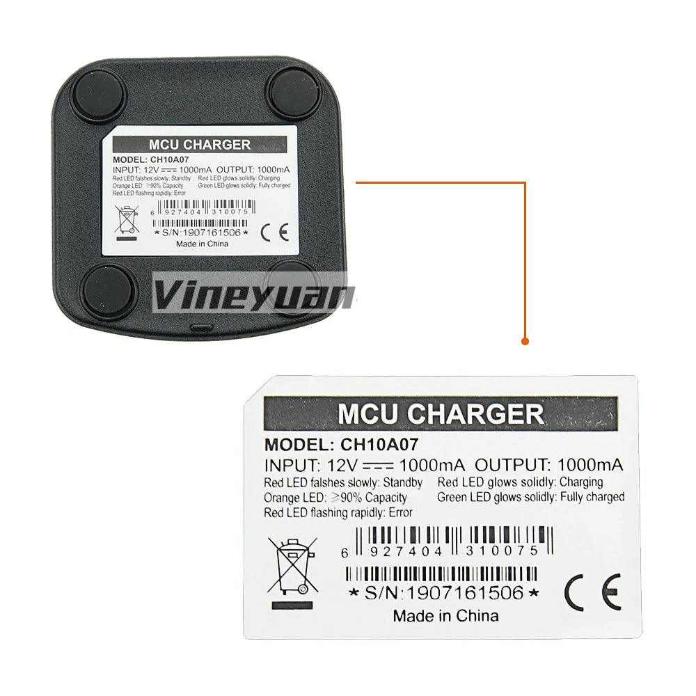 CH10A07 Desktop Battery Charger for Hytera PD405 PD500 PD502 PD505 PD562 PD565 PD580 PD602 PD605 PD782 Two Way Radio  Charger