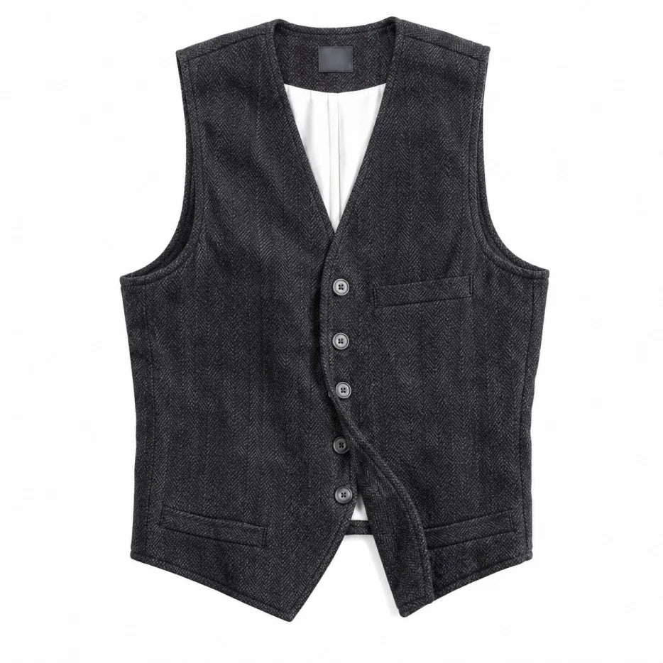 Mens Suit Vest Notched Corduroy Tweed Waistcoat Casual Formal Business Groomman For Wedding Green/Black/Green/Grey