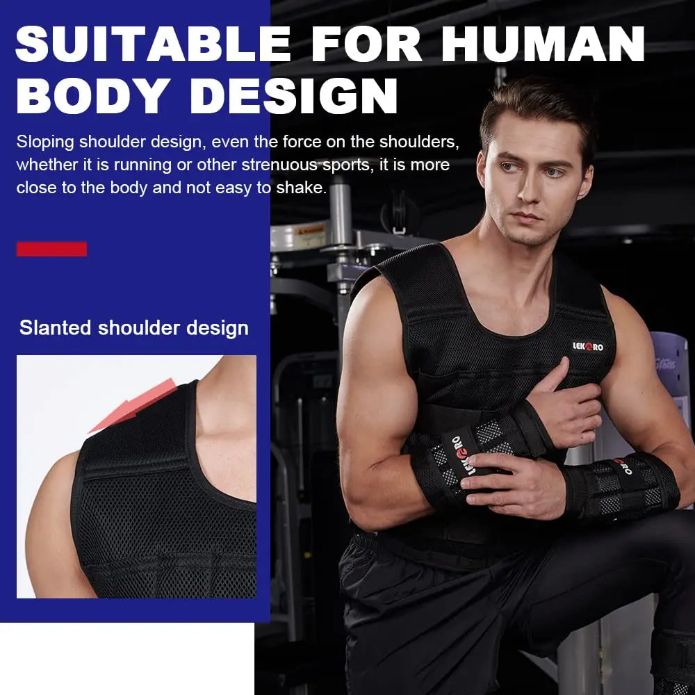 Men's Weight-bearing 20kg Vest Gym Weight-bearing Training Vest Adjustable Weight Vest Fitness Equipment Equipment Sports Vest