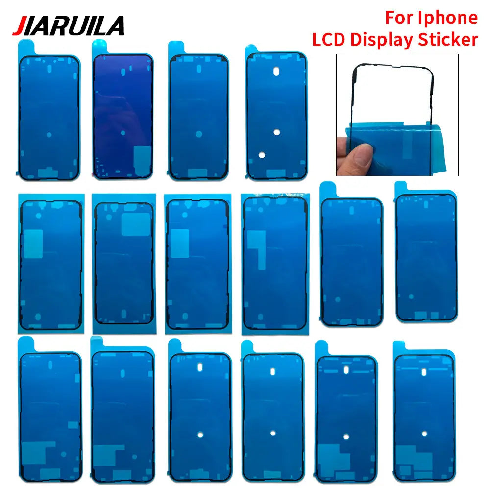 pegatina transparente azul para pantalla LCD, pegatina de sellado resistente al agua para iPhone 16 15 14 pro max con mini adhesivo para LCD, con diseño resistente para modelos pro max plus
