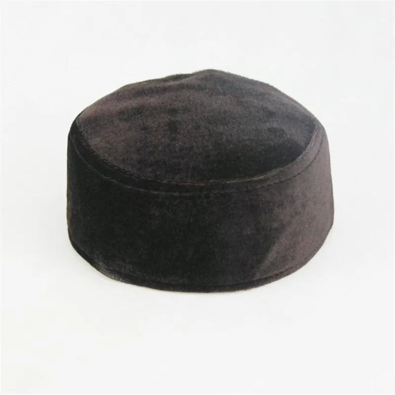 Muslim Men Hat Winter Warm Velvet Prayer Hats Islam Men's Headscarf Bonnet Islamic Hijab Caps Arabic Musulman Headwraps Cap