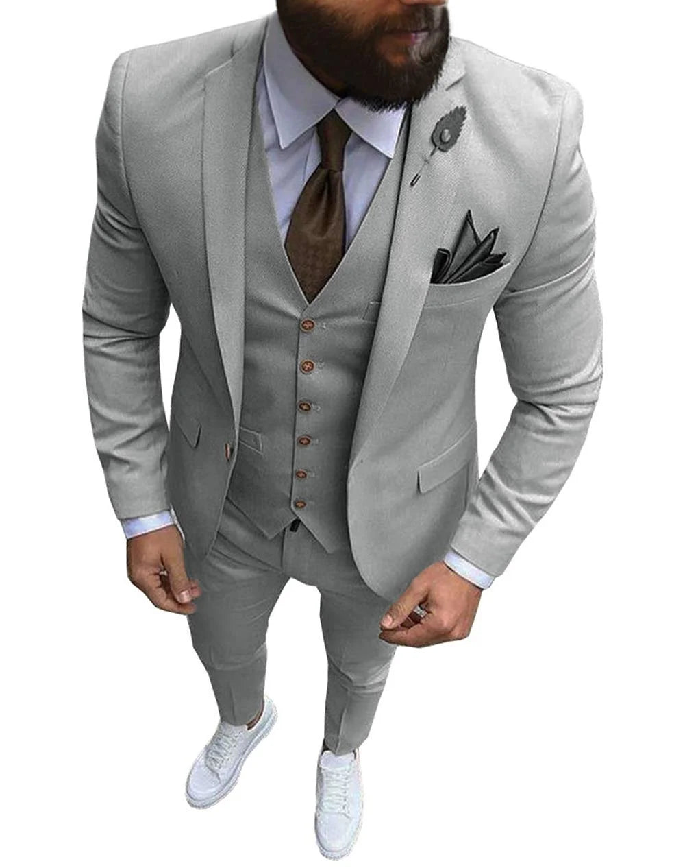 Men's Suits Prom Tuxedo Slim Fit 3 Piece Groom Wedding Suit For Men Custom Blazer Terno Masuclino 3 Pieces (jacket+vest+pant)