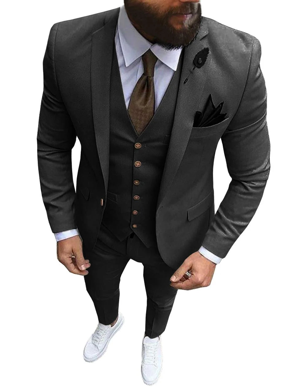 Men's Suits Prom Tuxedo Slim Fit 3 Piece Groom Wedding Suit For Men Custom Blazer Terno Masuclino 3 Pieces (jacket+vest+pant)