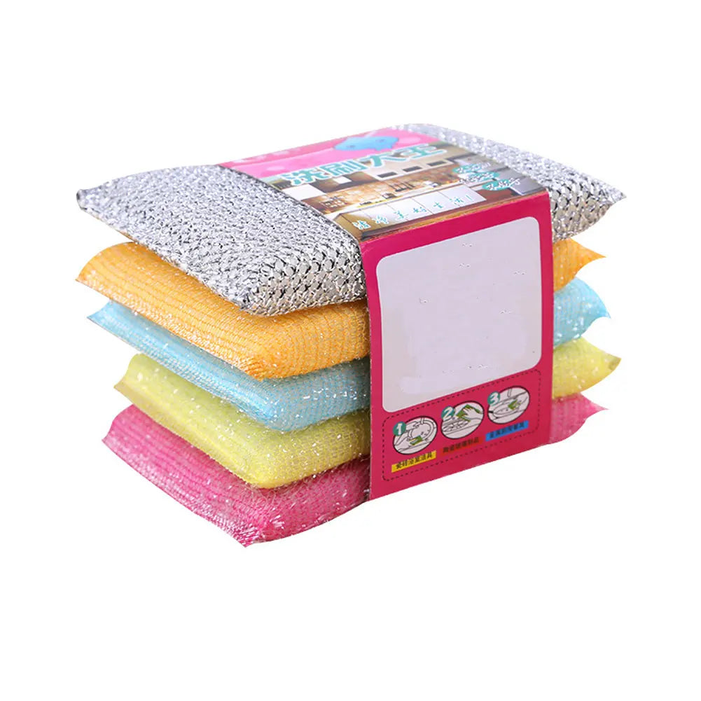 Kitchen Nonstick Oil Scouring Pad Oil Cleaning Cloth Washing Cloth To Wash Cloth Towel Brush Bowl Cloth Sponge 4 Pcs