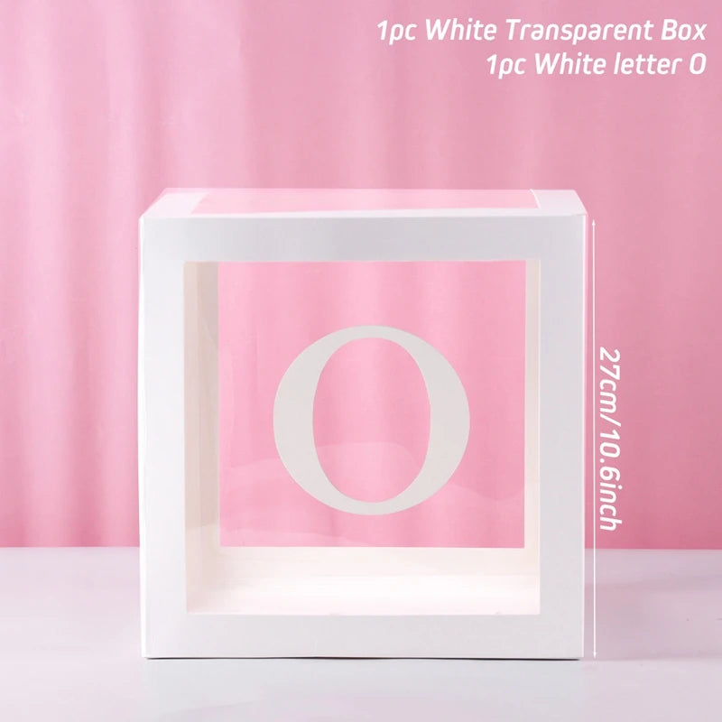 Baby Shower Box Transparent Letter Balloon Box Birthday Wedding Party Docoration Baby Shower Birthday Custom Name Letter Box